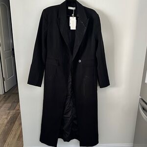 NWT Commense black long coat size XL